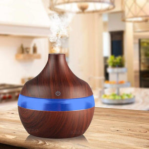 EJOAI 300ml USB Wood Grain Essential Oil Aroma Diffuser Electric Aromatherapy Mist Maker with 7 Color LED Lights for Home Office